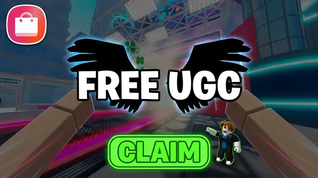 Thumbnail concept, not picked: black wings behind the words Free UGC and a Claim button