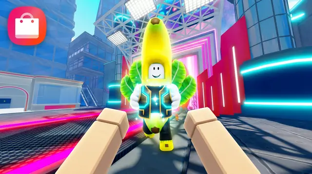 Thumbnail concept, not picked: an avatar in a banana suit with green leaf wings stands on the runway